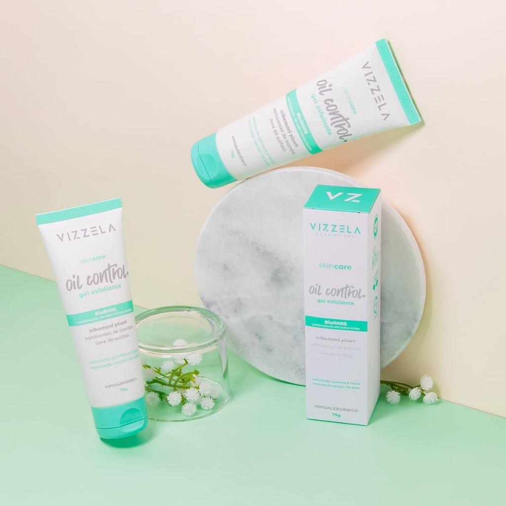 Gel Facial Esfoliante Oil Control Vegano Original Vizzela em Oferta na Shopee