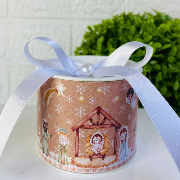 KIT Tubolata Personalizada 5x6 cm Natal Cristão Maternidade Lembrancinha Brinde festa infantil aniversário