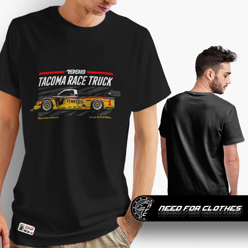Camiseta Toyota Tacoma Pikes Peak 1998, Rod Millen, Turbo Garrett, Cultura Automotiva