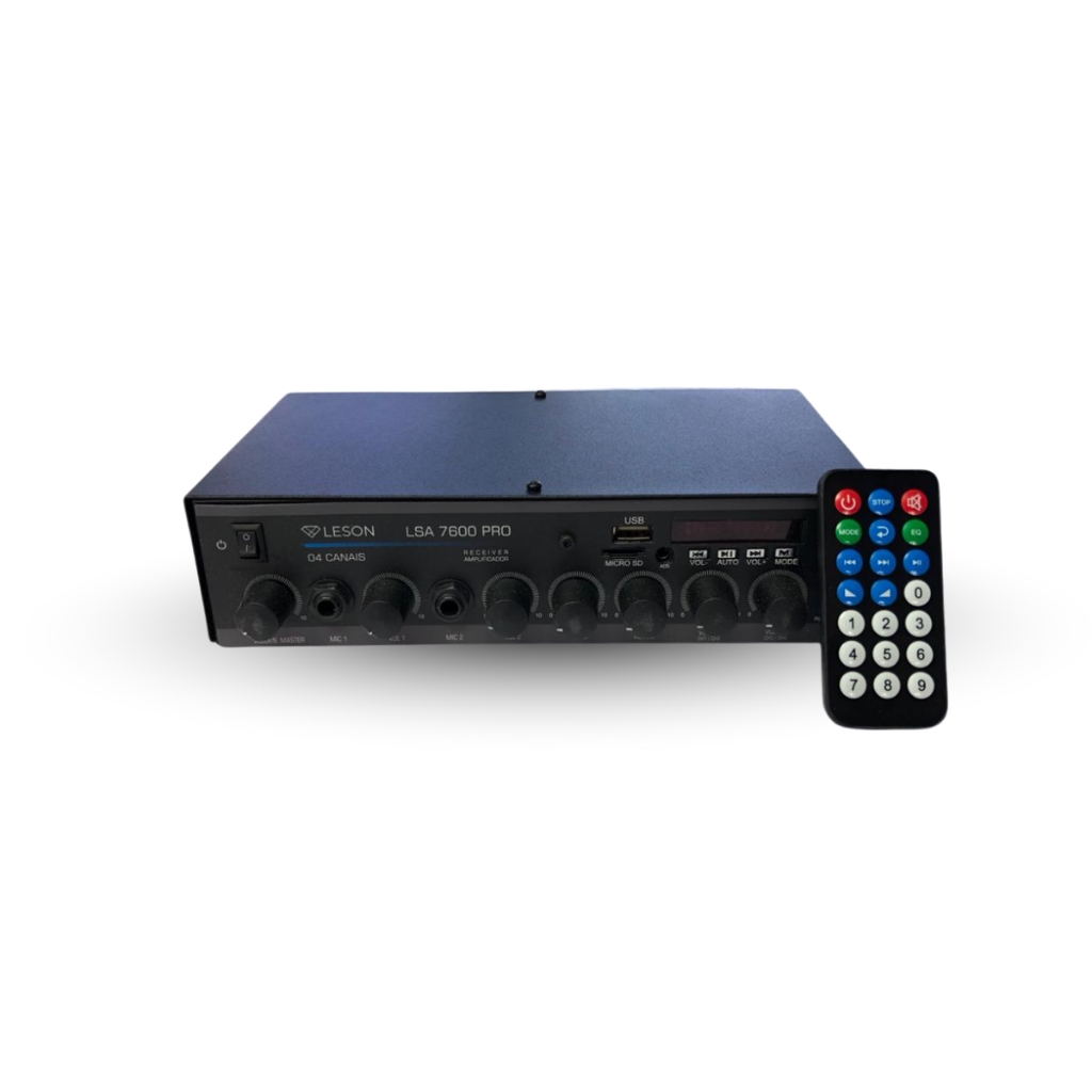 Amplificador De Som 4 Canais Lsa7600 Bivolt Bluetooth Usb Preto 120 W 110v/220v