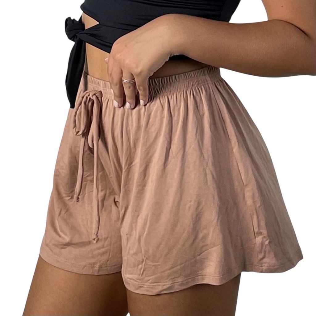 Short Feminino Cintura Alta Malha Viscolycra Soltinho com Pequenos Defeitos Brisa em Oferta na Shopee