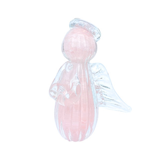 Artigo Decoração Mini Anjo Uriel Cristal Murano Jade Rosa 6cm Religioso Decorativo Enfeite Decor em Oferta na Shopee