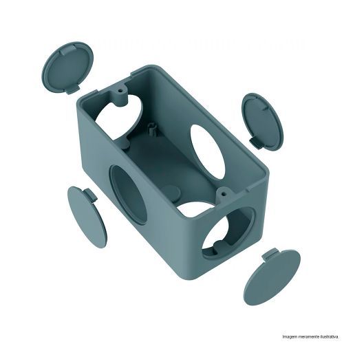 Kit 12Pçs caixa condulete 4x2 3/4" Cinza + tomada e interruptor e tampas cinza