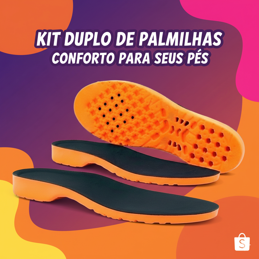 Kit 2 Palmilhas Ortopédicas Confort Plus – Alta Qualidade