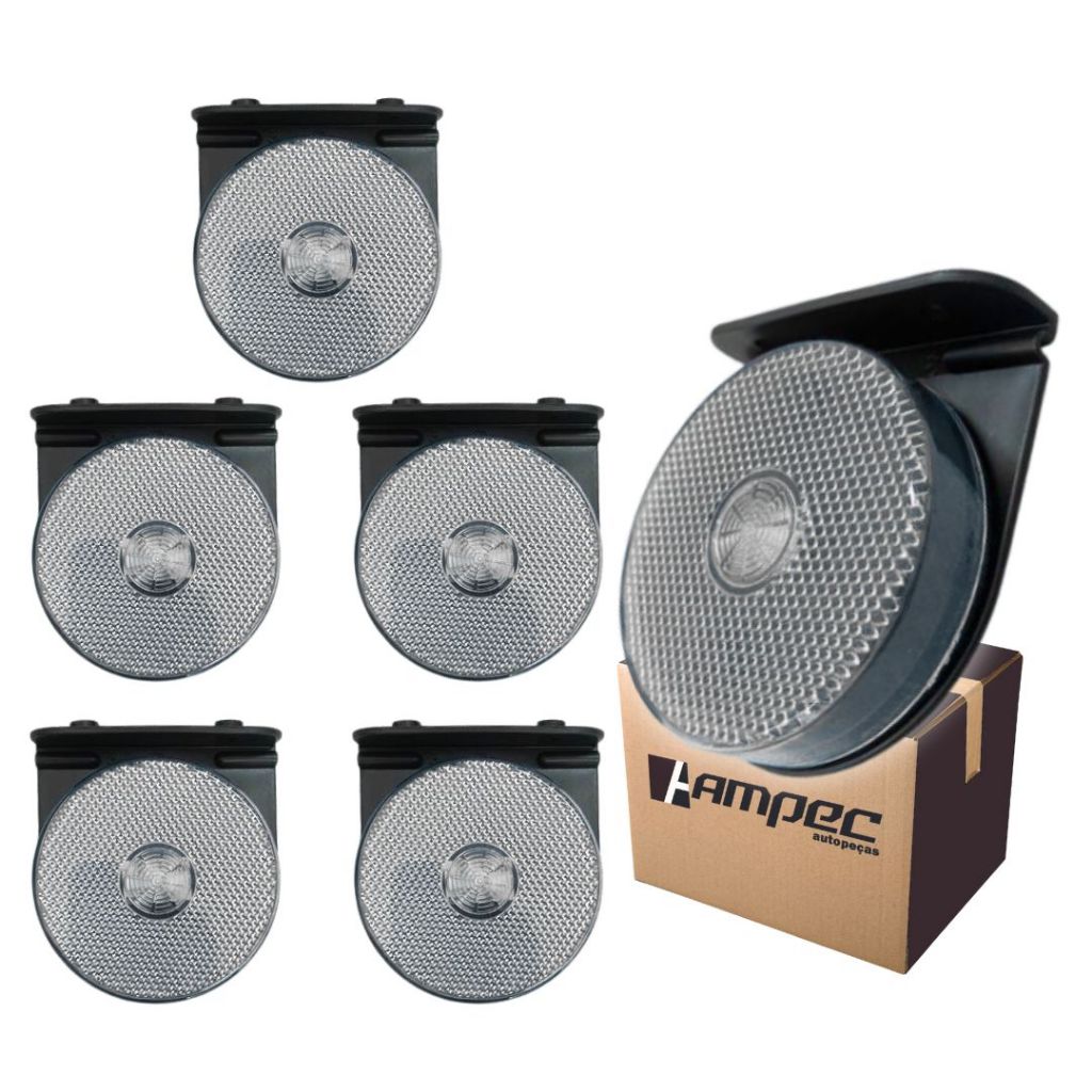 Kit 6 Lanterna Lateral LED Para Caminhão Randon Guerra Librelato Facchini Bivolt Cristal Com Suporte em Oferta na Shopee