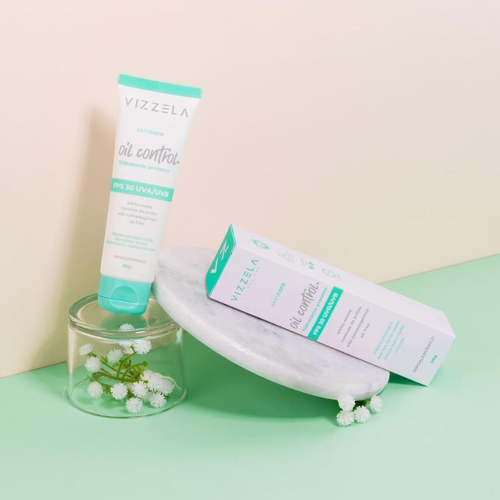 Hidratante Protetor FPS 30 Oil Control Controle Oleosidade Vegano Original Vizzela em Oferta na Shopee