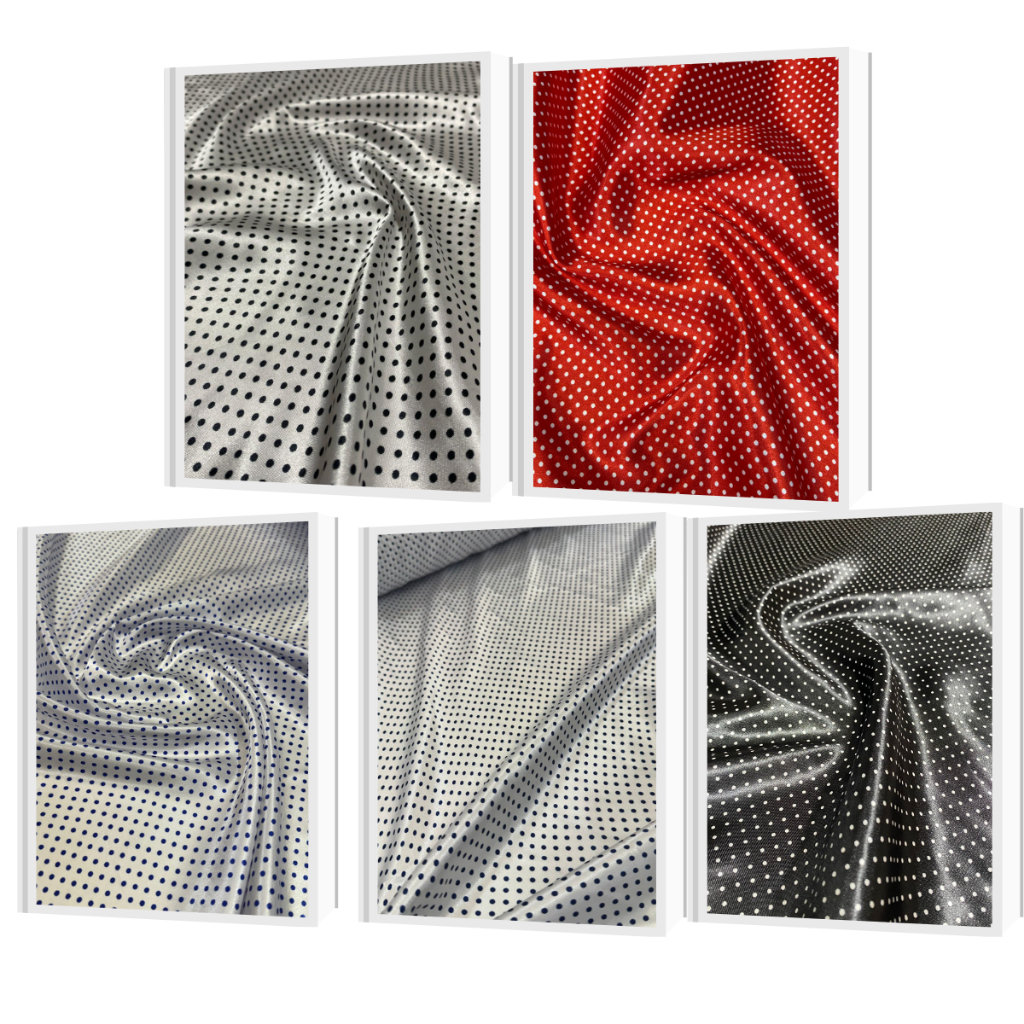 Tecido Cetim Estampa Poá mini 1,40m Para Fantasias e Decoração de Festas