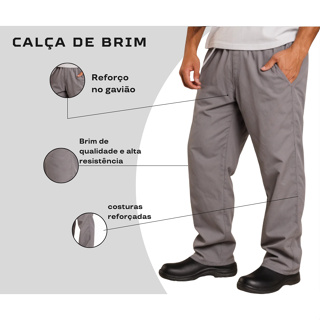 Calça de Brim Premium Universal – Alta Durabilidade • Profissional • Modelagem Conforto Elite em Oferta na Shopee