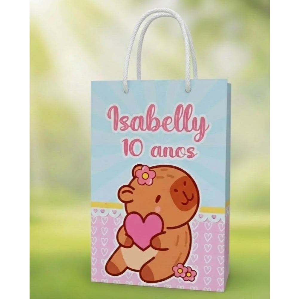 40 Sacolinha personalizada Capivara PEGUE E MONTE | Personalizados lembrancinhas mimos