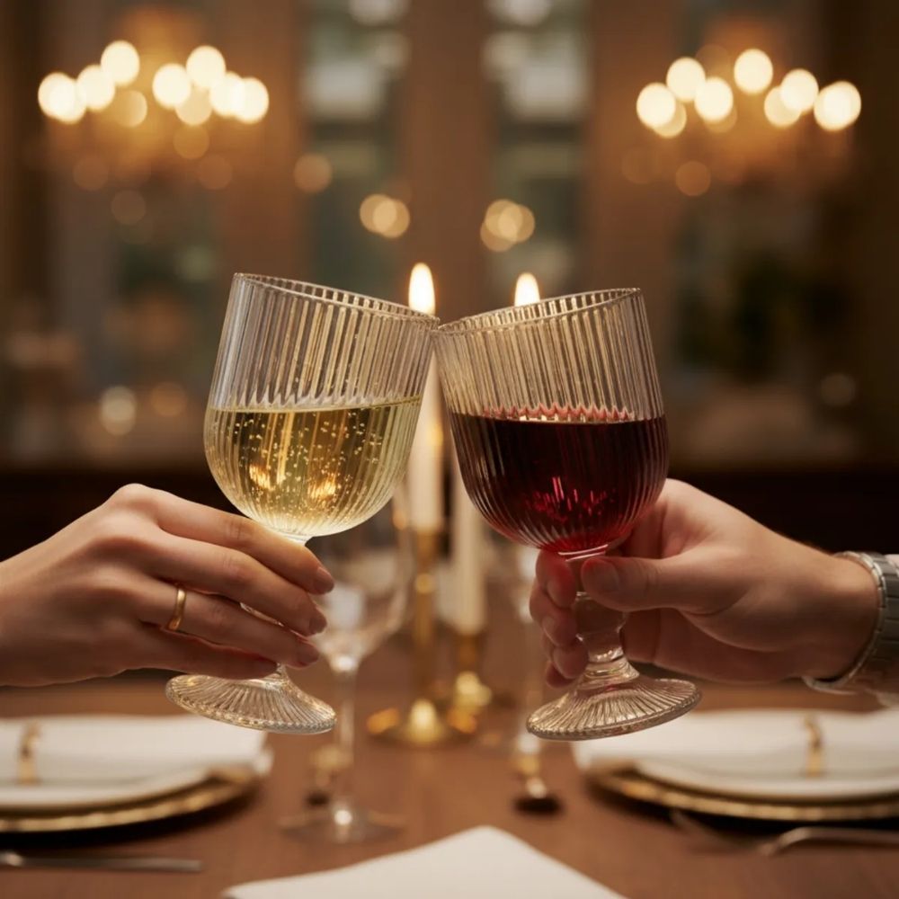 Jogo 6 Taças 380ml Kit Vidro Premium para Vinho, Drinks e Mesa Posta Sofisticada Luxo em Oferta na Shopee