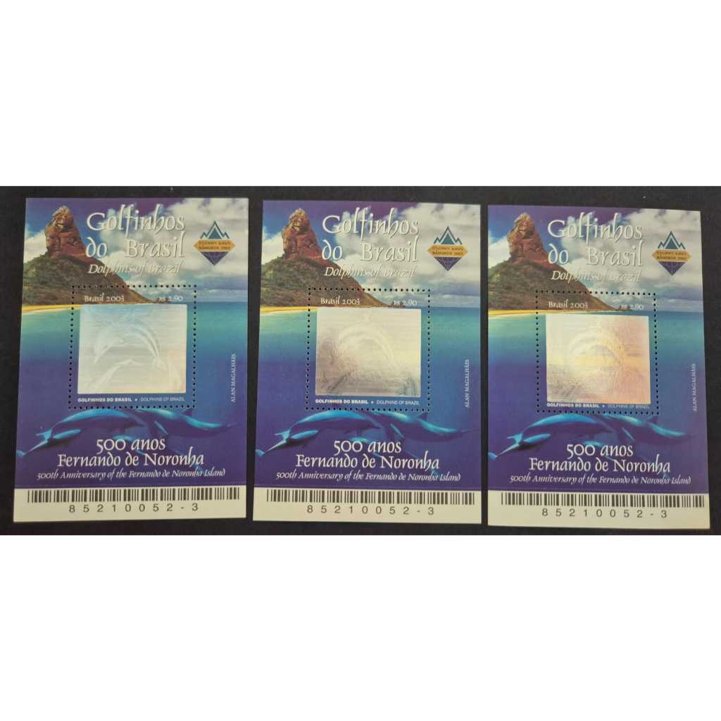 Bloco selos dos correios - Brasil 2003 - 500 Anos Fernando de Noronha - Código RHM B133.