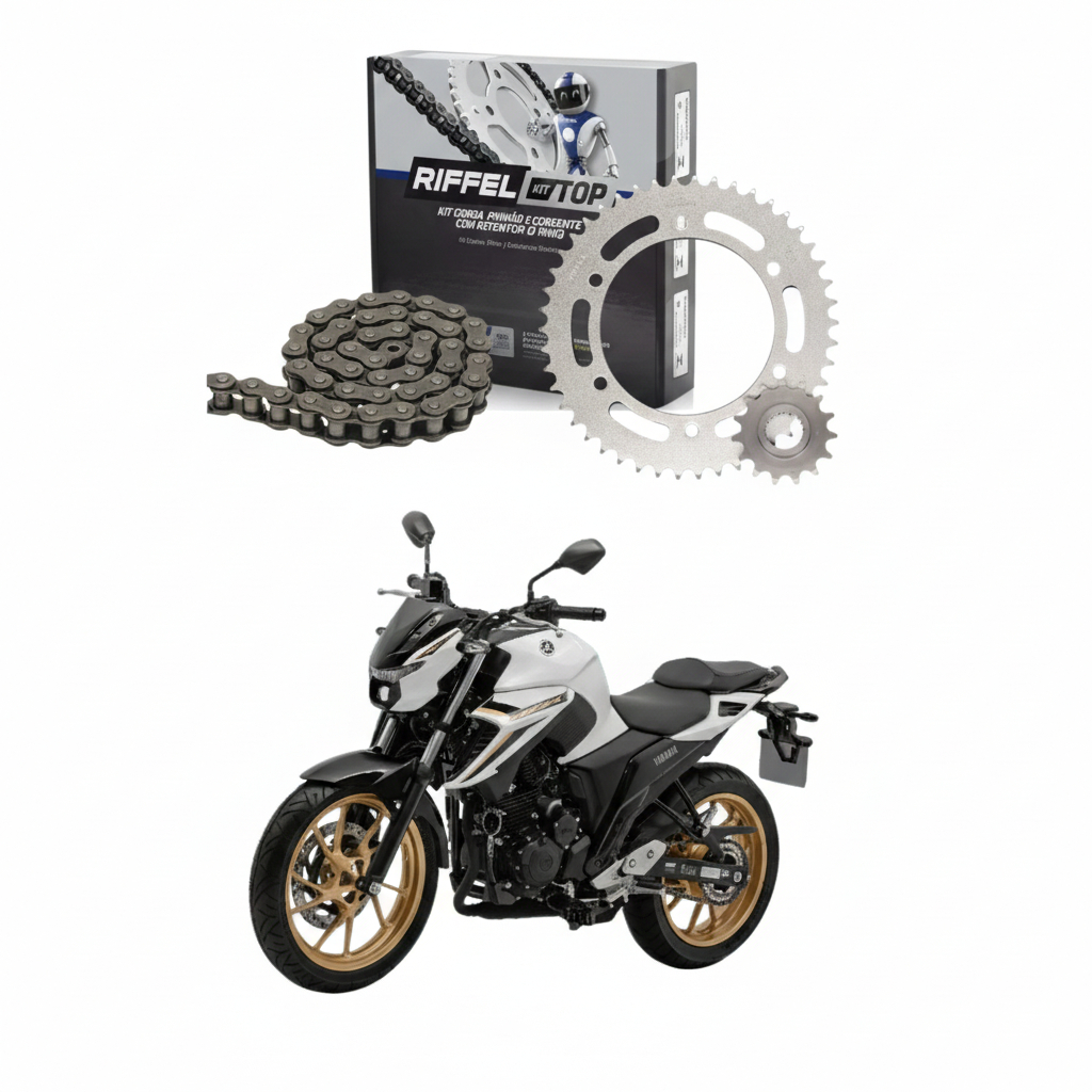 Kit Relação Tração Transmissão Fazer 250 2018 a 2025 C/ Retentor Original Riffel em Oferta na Shopee