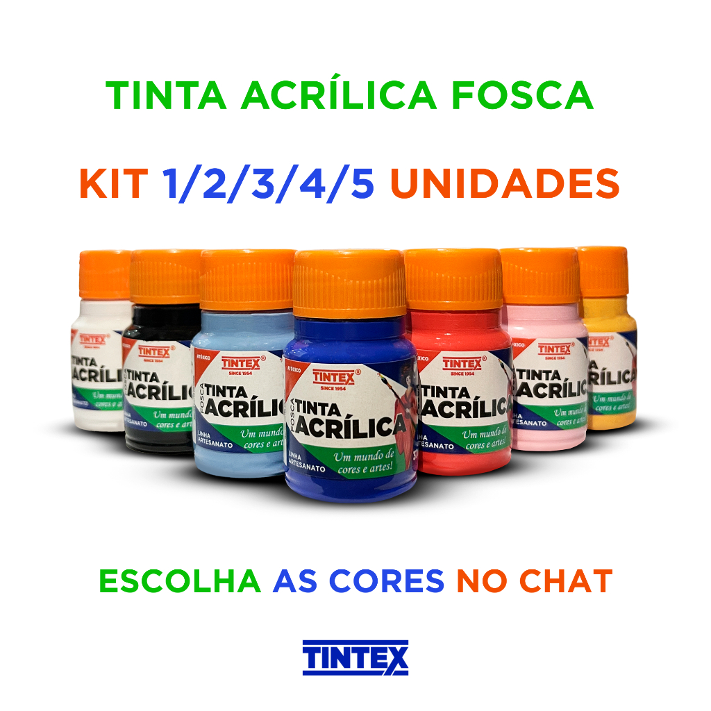 Tinta Acrílica Fosca 37ml - TINTEX em Oferta na Shopee