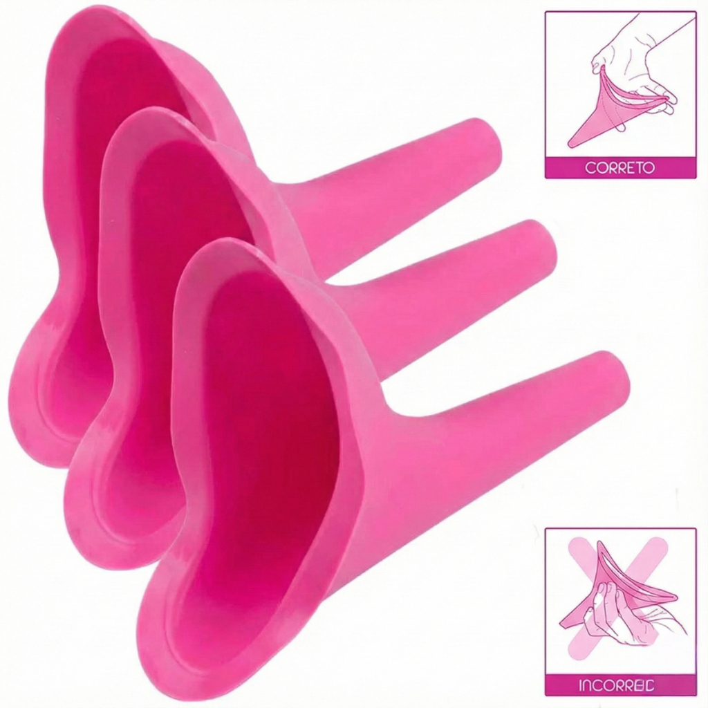 Urinol Feminino Para Fazer Xixi Em Pé Funil Mijador Higiênico Mictório Portátil Reutilizável Silicone Viagem Camping
