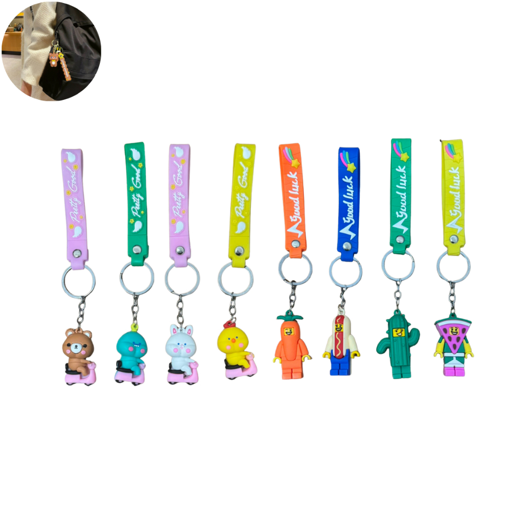 Chaveiro Colorido 3D Fofo Emborrachado Divertidos Para Bolsas Mochilas Decorativo Sortido