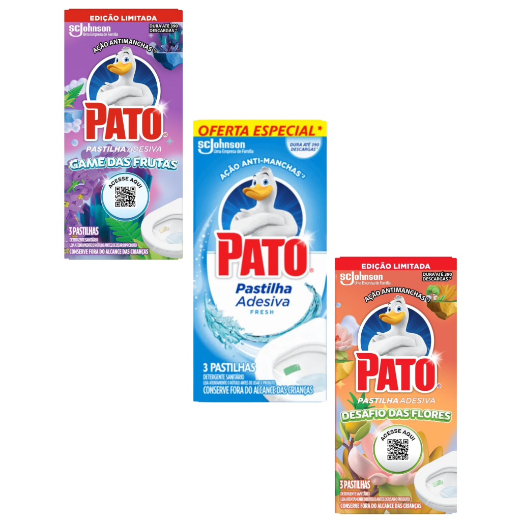 Desodorizador Sanitário Pato Pastilha Adesiva Kit 6 Unidades - Fragâncias