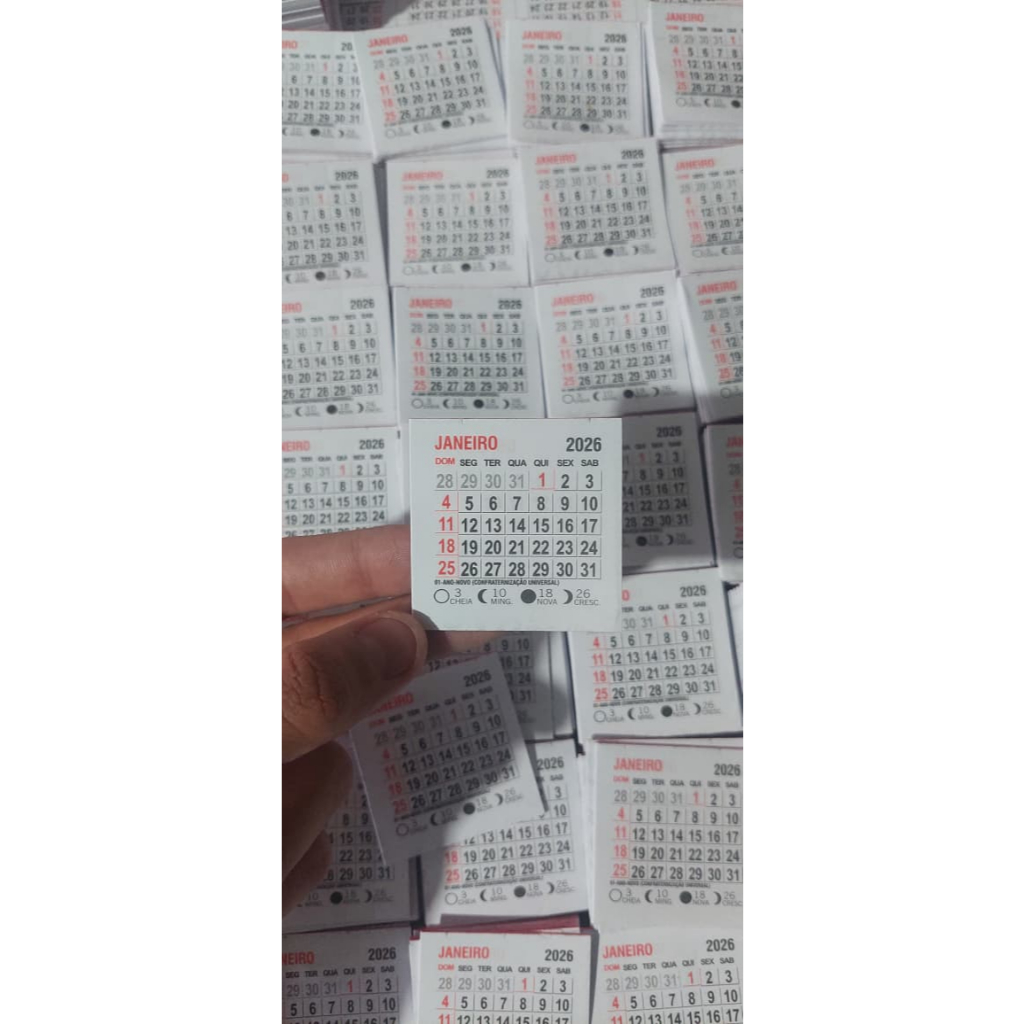 1000 Unidades Mini Calendário 2026 5x5 Bloco Bloquinho Para Ímã De Geladeira Lembrancinhas Destacados
