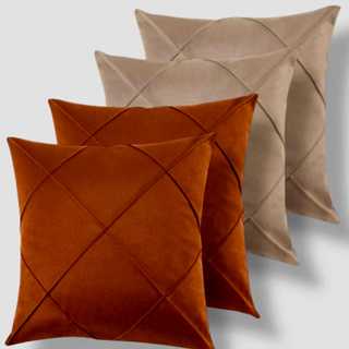 Kit com  4 Capas de Almofadas Suede Drapeada de 45x45 Almofadas para Sofa Nervura Decoração Sala em Oferta na Shopee