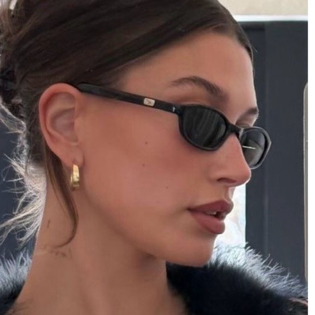 Óculos de Sol Oval Hailey Bieber Tendencia das Blogueiras Y2K Minimalista Anos 90 em Oferta na Shopee