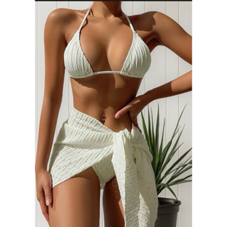 ZMC- K142 Kit 3 conjunto com saia amarrado Feminina Biquíni Moda Praia em Oferta na Shopee