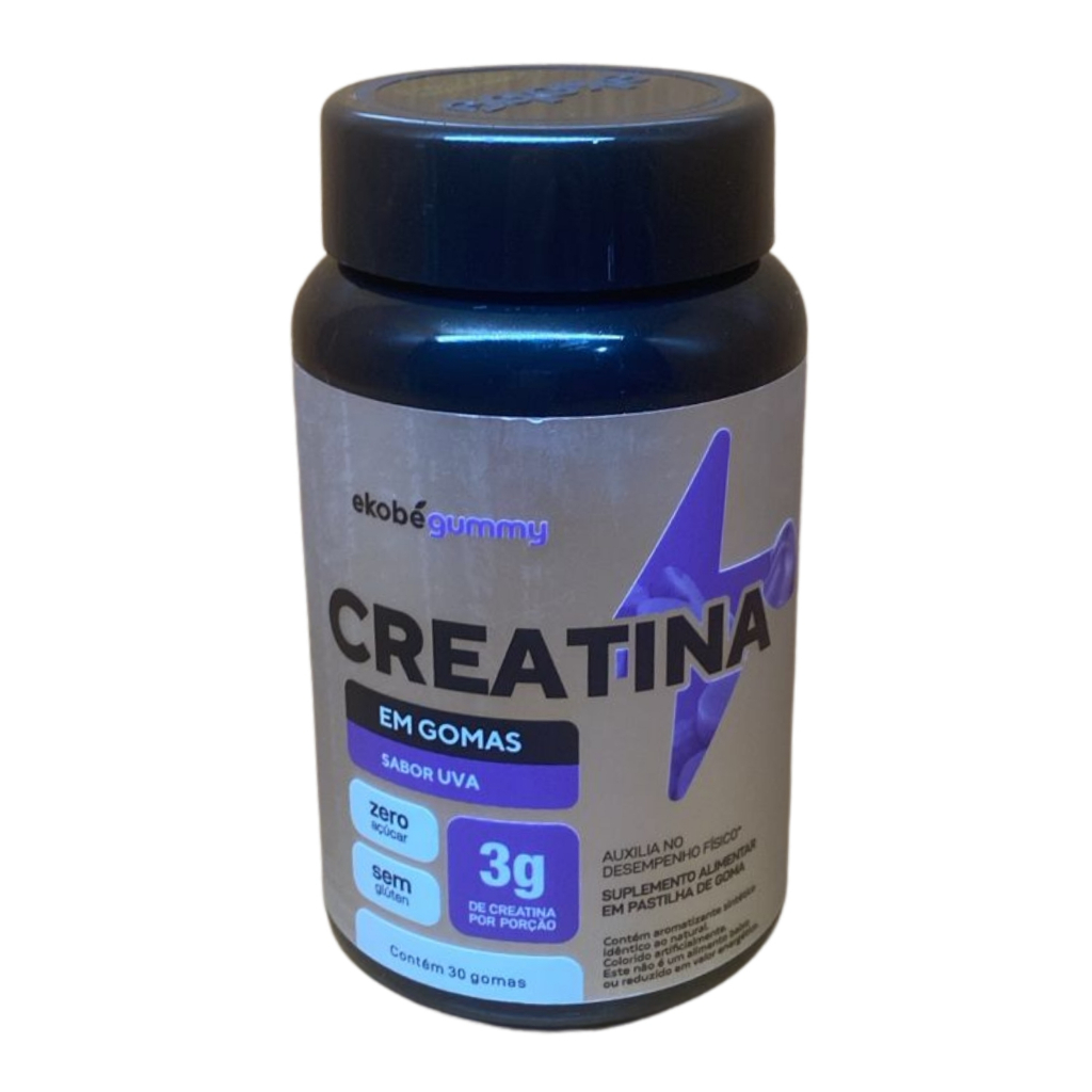 Creatina Gummy Ekobé 30 Gomas 3g Por Dose Sabor Uva Fácil De Consumir Zero Açúcar