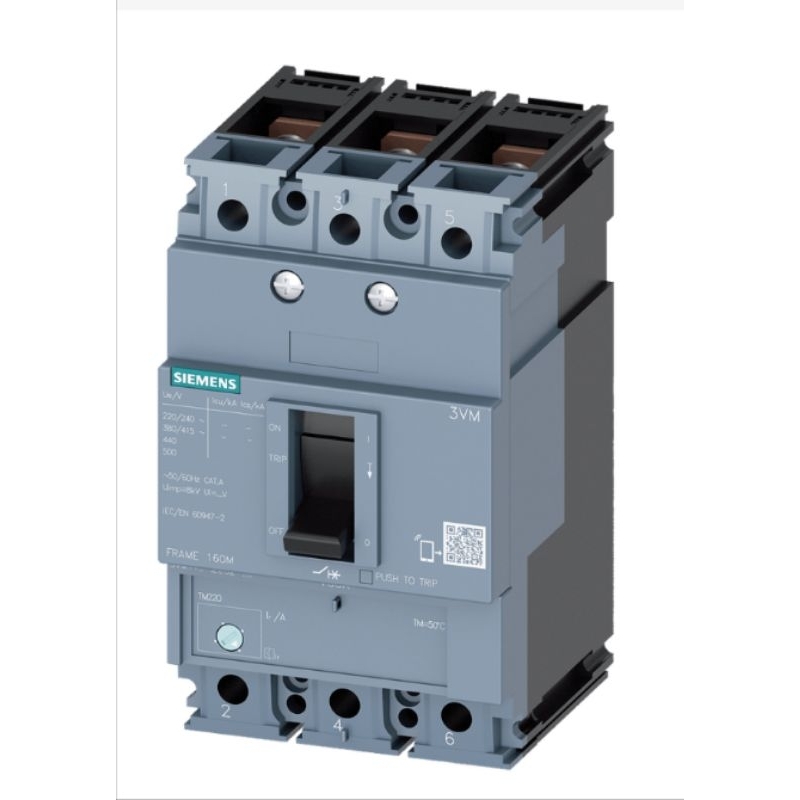 Disjuntor Caixa Moldada Tripolar Fixo 415VCA 100A 55KA 3VM11125EE320AA0 Siemens