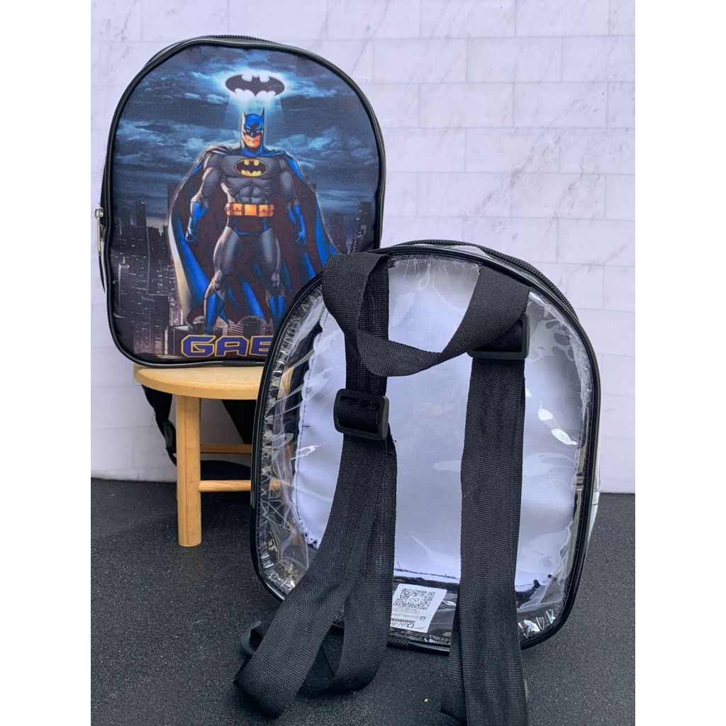 Mochilinha de Costas Batman transparente Festa Aniversário Lembrancinha Infantil personalizados