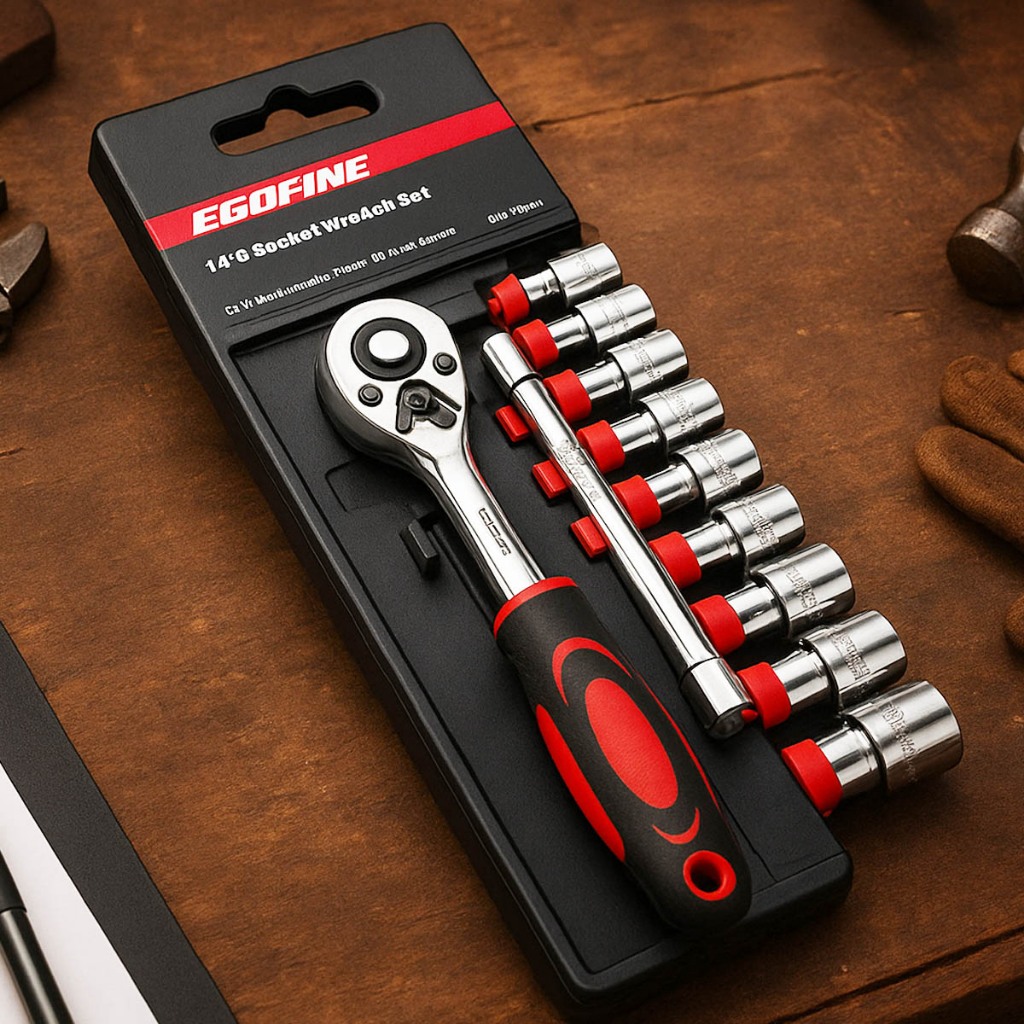 Conjunto Jogo de Soquete Chave Catraca Reverssível Sextavado 1/2 Catraca 12 Peças 10 a 24mm Extensão