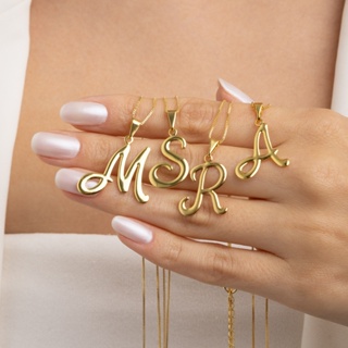 Colar Com Pingente Ouro Banhado Letra Inicial Banhado em Oferta na Shopee