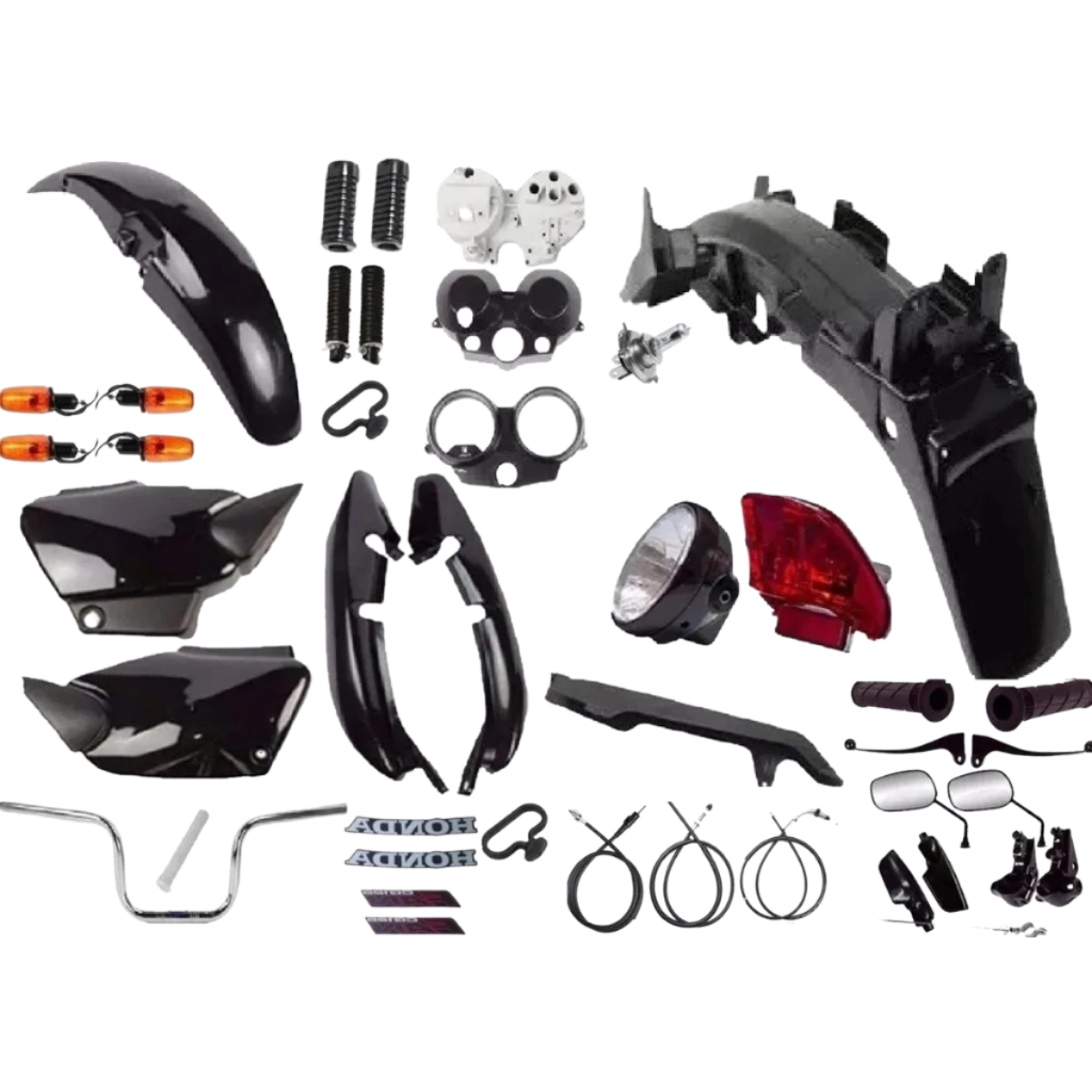 Kit Carenagem Plástico Completo Fan 125 Titan 2004 2005 2006 2007 2008 ABS Lanterna Farol Cabo Pisca