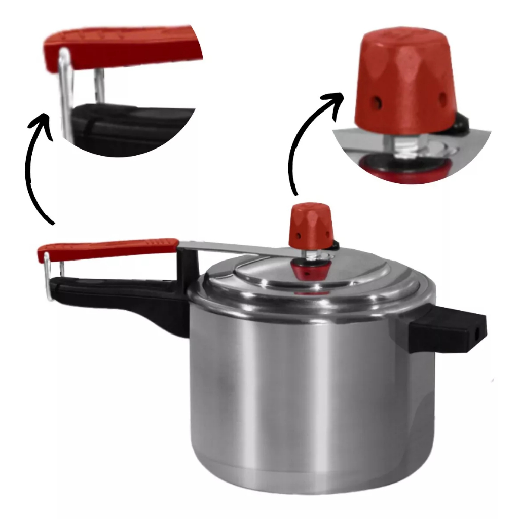 Imagem Panela Pressão Pequena 2,5  litros Alumínio Polida Aluminio Extralight