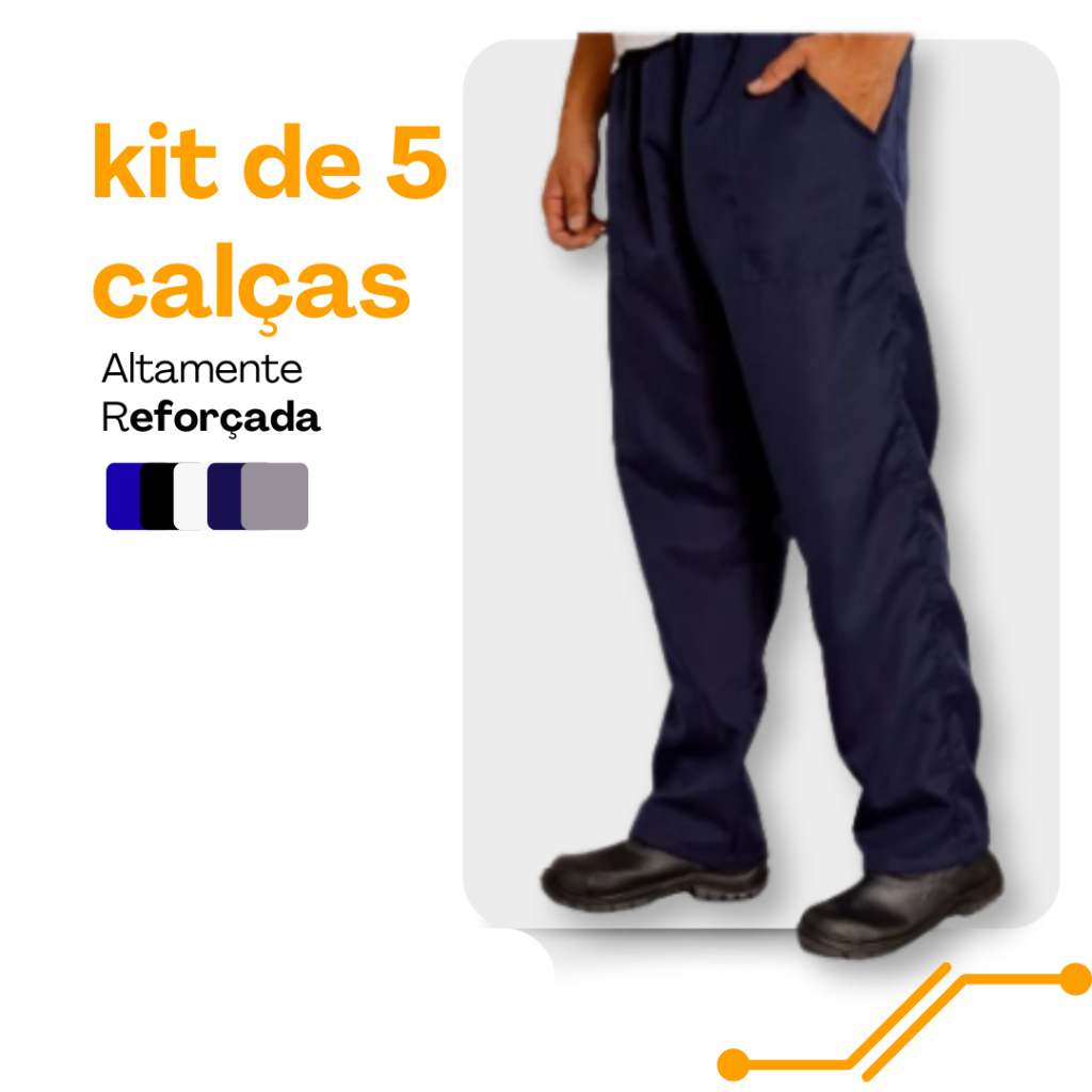 Kit 5 Calça Para Trabalho REFORÇADA Brim Pesado Uniforme Operacional