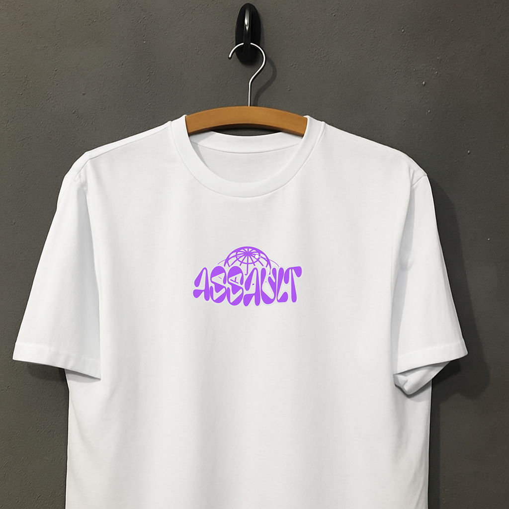 Camiseta Oversized Assalt Streetwear Estampada Moda Urbana Estilo Rua Camisa Larga Manga Curta Jovem
