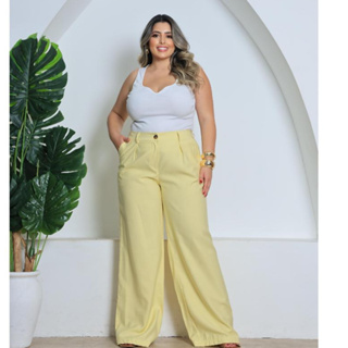 Pntalona Plus Size Alfaitaria Elegante e confortaveis em Oferta na Shopee