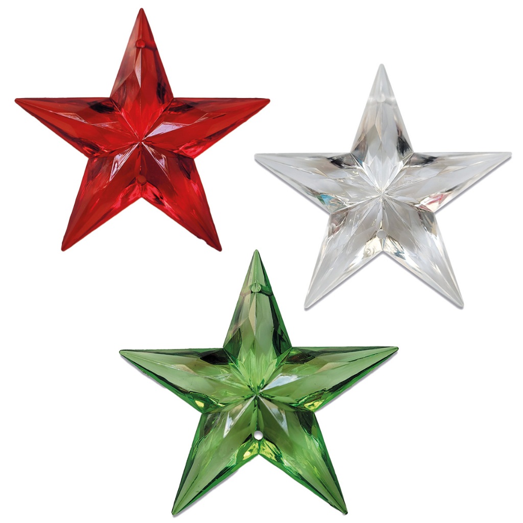 Estrela de Acrílico 70 mm - Pacote 30 Un