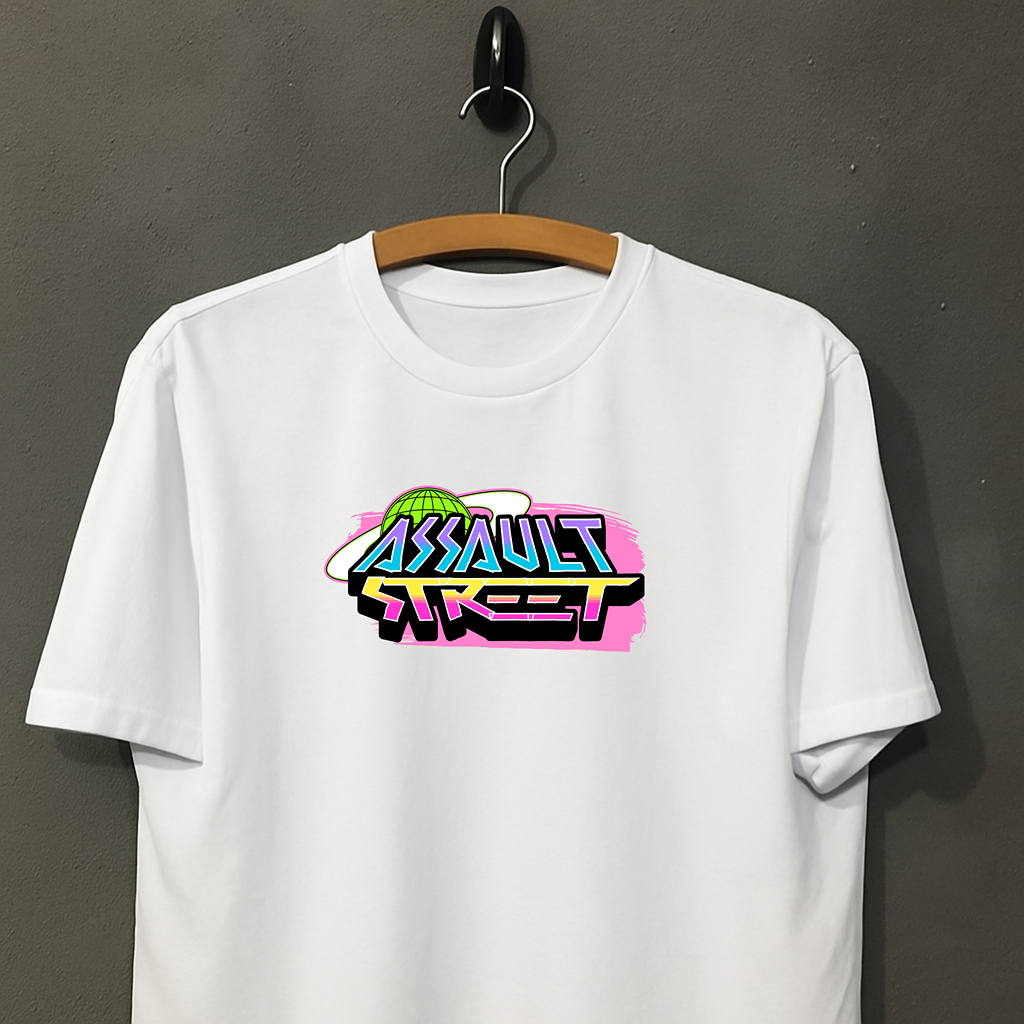 Camiseta Oversized Assalt Streetwear Estampada Moda Urbana Estilo Rua Camisa Larga Manga Curta Jovem