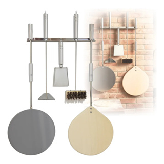 Kit Pás de Pizza 36cm de Madeira e Inox Premium Profissional Reforçado em Oferta na Shopee