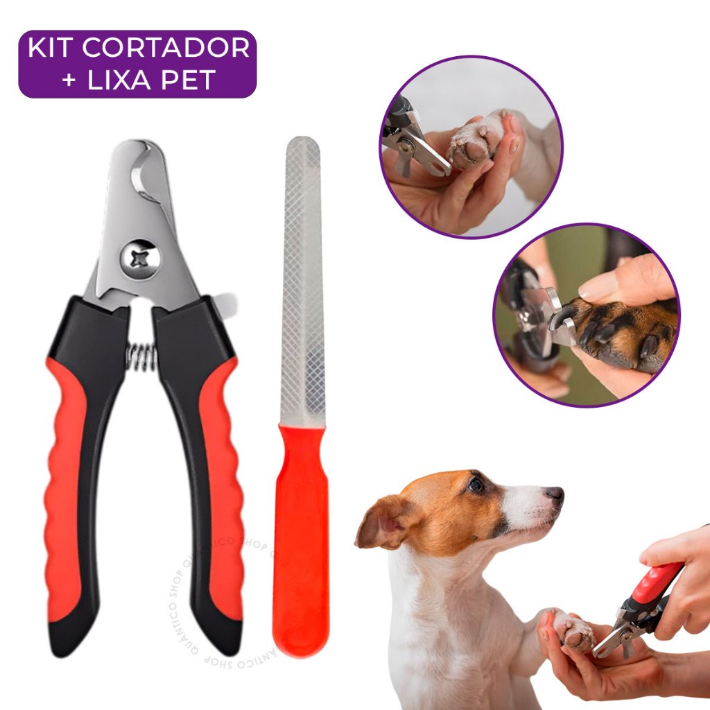 Kit Alicate Cortador Profissional + Lixa De Unha 2 Peças Pets Cães Gatos Dog Cachorro Higiene em Oferta na Shopee
