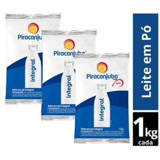 Kit 3 Leite Em Pó Integral Piracanjuba 1kg Cada em Oferta na Shopee
