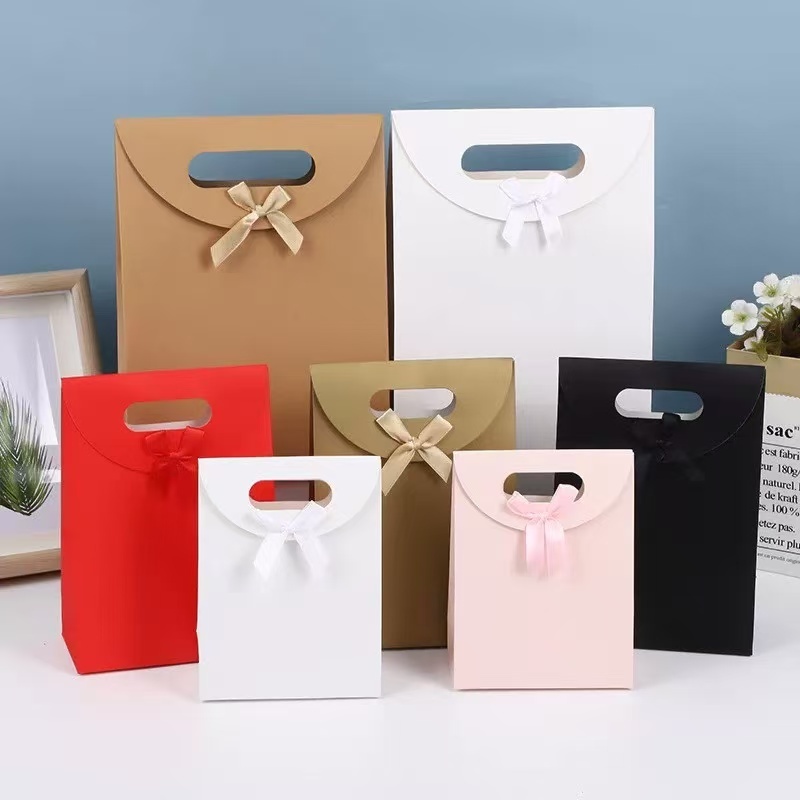 Sacos de Presente com Laço – Várias Cores, Papel Resistente, Elegantes para Festas, Lembrancinhas e Presentes em Oferta na Shopee