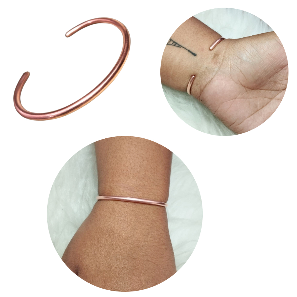 Pulseira Fina Luxo de Cobre Puro 100% Natural sem Verniz em Oferta na Shopee