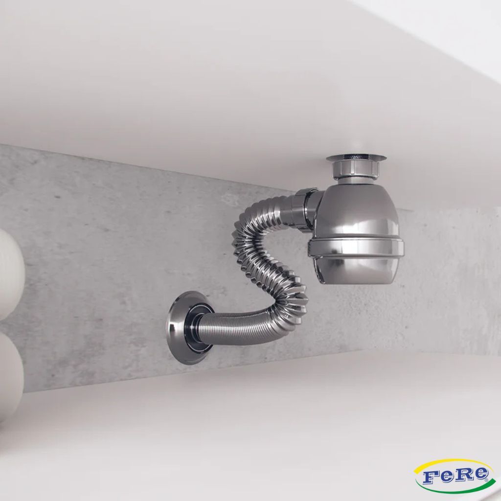 Sifão Copo Sanfonado Multiuso Flexivel Extensivo Universal Pia Cozinha Lavatório Banheiro Tanque Cromado (Cod074)