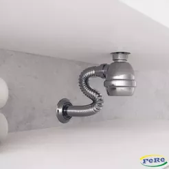 Sifão Copo Sanfonado Multiuso Flexivel Extensivo Universal Pia Cozinha Lavatório Banheiro Tanque Cromado (Cod074)
