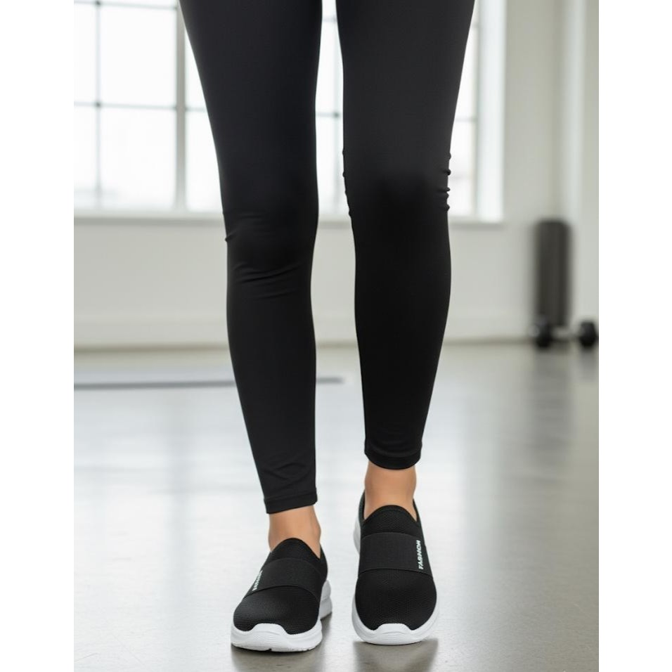 Detalhes do Tênis Fashion Meia Feminino Confortável Leve Versátil Preto
