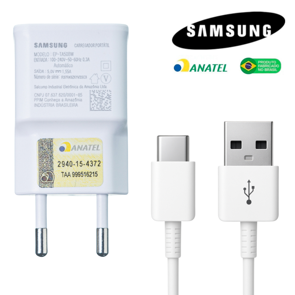 Carregador  Samsung Turbo Galaxy S21 Fe S22 S23 A06 A07 A15 A16 A17 A36 A37 M55 M62 Original em Oferta na Shopee