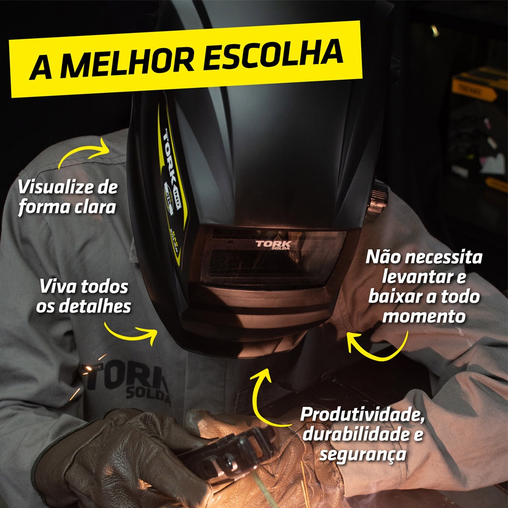 Detalhes do Mascara Solda Profissional Automatica 4K Msea-901 Din13 Tork
