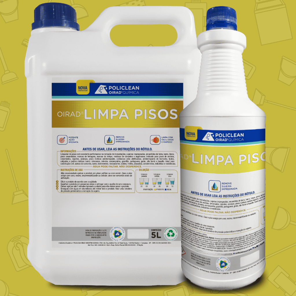 Limpa Pisos Cerâmicas Azulejos e Rejuntes Remove Encardidos Alto Rendimento Oirad 1 Litro e 5 Litros em Oferta na Shopee