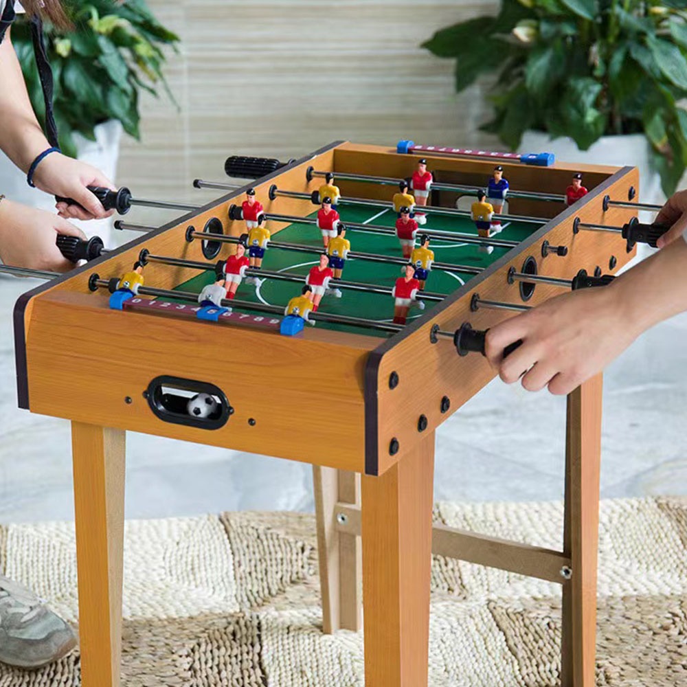Mesa Pebolim Infantil Mini Totó Madeira Com Pés Alto Marcador Brinquedo Grande Portátil