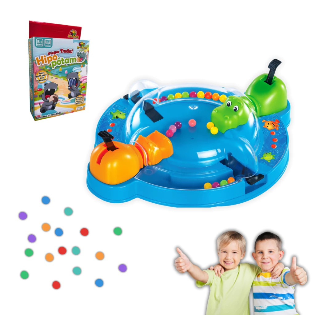 Jogo Papa Bolinhas Hipopótamo Papa Tudo Brinquedo Divertido