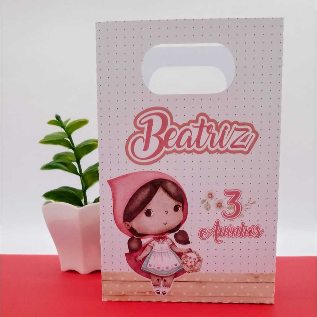 Sacolinha Personalizada Chapeuzinho Vermelho Lembrancinhas Festa Infantil Aniversário, Mesversário